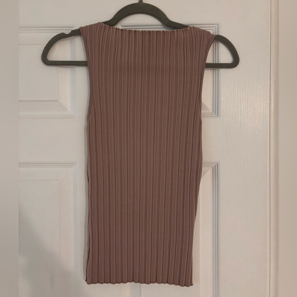 Wayf Brown Scrunch Knit Tank